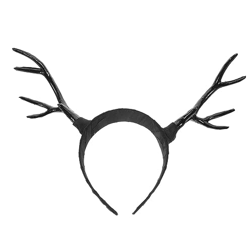 CALLARON Geweih Stirnband kleines Hirschgeweih-Stirnband Weihnachts -Rentierstirnband Hörner Cosplay Haarschmuck für Damen Stirnbänder für Frauen Stirnbänder für Mädchen Plastik Schwarz von CALLARON