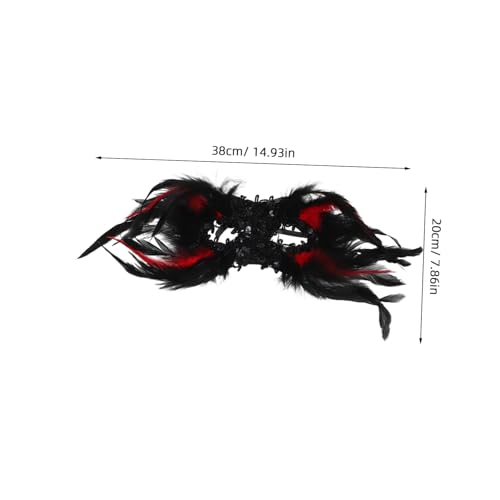 CALLARON Gothic Halbgesichts Maske Damen Party Masquerade Ball Mask mit Federn und Pailletten Schwarzes Kostüm Zubehör für Maskenball und Festival CALLARON Gothic Halbgesichts Maske Damen Party Masquerade Ball Mask mit Federn und Pailletten Schwarzes Kostüm Zubehör für Maskenball und Festival von CALLARON