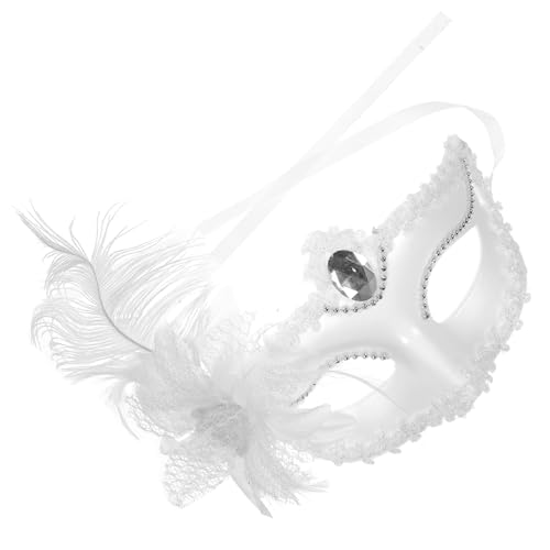 CALLARON Halbe Gesichtsmaske Aus Spitze Ball Kostüm Kopfbedeckung Cospaly Masken Jahrgang Maskerade Augenmaske Dekorative Spitzenmaske Ballsaal-maske Ball Masken Weiß Feder Lieferungen Frau CALLARON Halbe Gesichtsmaske Aus Spitze Ball Kostüm Kopfbedeckung Cospaly Masken Jahrgang Maskerade Augenmaske Dekorative Spitzenmaske Ballsaal-maske Ball Masken Weiß Feder Lieferungen Frau von CALLARON
