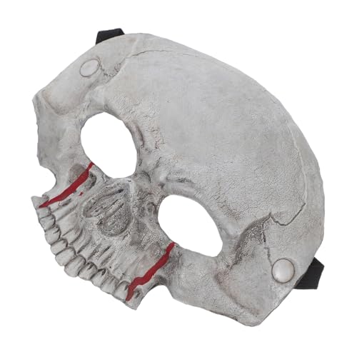 CALLARON Halbmaske Halloween Schädel aus Leichtem Schaumstoff Atmungsaktives Design mit Belüftungslöchern Bequemer Sitz für Erwachsene Gruselige Halbes Gesicht Skelett Maske für Cosplay und von CALLARON