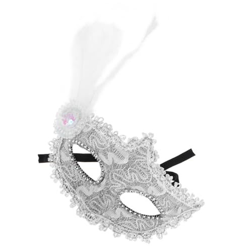 CALLARON Halbmaske für Frauen Weiße Spitzenmaske für Halloween Karneval und Kostümpartys Verstellbar und Langlebig für Cosplay und Festliche Anlässe CALLARON Halbmaske für Frauen Weiße Spitzenmaske für Halloween Karneval und Kostümpartys Verstellbar und Langlebig für Cosplay und Festliche Anlässe von CALLARON