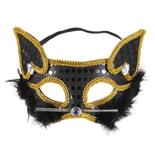 CALLARON Halloween Frauen Halbgesichts Maske mit Schwarzen Glitzerfuchs Design Bequeme Cosplay und Festival Maske für Karneval Maskenball und Halloween Party CALLARON Halloween Frauen Halbgesichts Maske mit Schwarzen Glitzerfuchs Design Bequeme Cosplay und Festival Maske für Karneval Maskenball und Halloween Party von CALLARON