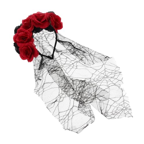 CALLARON Halloween Haarband Mit Schwarzem Schleier Und Rosen Für Cosplay Damen-haaraccessoires Für Halloween-partys Und Kostüme CALLARON Halloween Haarband Mit Schwarzem Schleier Und Rosen Für Cosplay Damen-haaraccessoires Für Halloween-partys Und Kostüme von CALLARON
