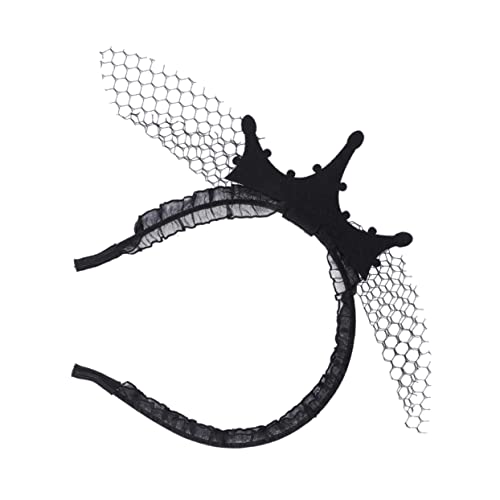 CALLARON Halloween Haarreif Krone aus Netzstoff Schwarzer Kopfschmuck Bequemes Stirnband für Party Kostüm Fotorequisiten Langlebig und Haarschonend Modisches Accessoire für Karneval Bühne von CALLARON