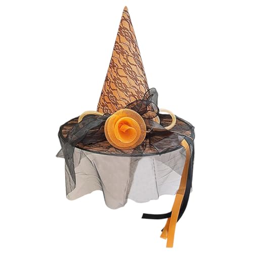 CALLARON Zaubererhut Für Erwachsene Halloween-hexenhut Mit Blumenverzierung Hut Mit Großer Krempe Für Cosplay Und Themenpartys Atmungsaktives Für Komfort CALLARON Zaubererhut Für Erwachsene Halloween-hexenhut Mit Blumenverzierung Hut Mit Großer Krempe Für Cosplay Und Themenpartys Atmungsaktives Für Komfort von CALLARON