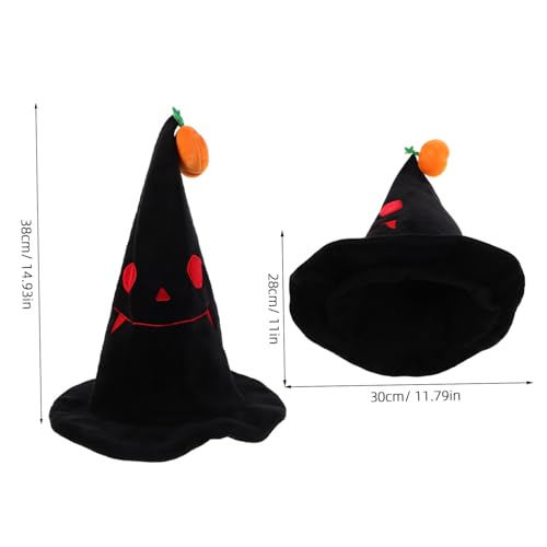 CALLARON Halloween Hexenhut mit Kürbisanhänger Vintage Zaubererhut mit Breitkrempe für Erwachsene und Vielseitiges Cosplay Zubehör für Karneval Maskerade und Festtagsdekoration von CALLARON