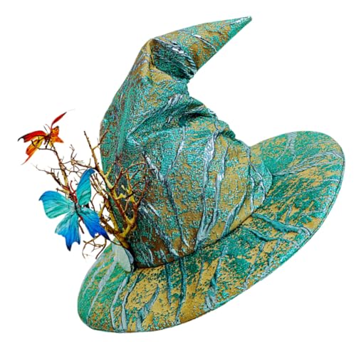 CALLARON Halloween Hexenhut mit Schmetterlings-design Leichter Bequemer Wizard Cap für Damen für Halloween Cosplay Partys und Festliche Kostüme von CALLARON