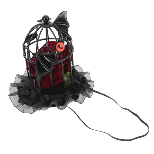 CALLARON Halloween Kostüm Stirnband Stirnbänder Rosen Zylinder Requisiten Halloween Zylinder Stirnband Miniatur Vogelkäfig Kopfbedeckung Cosplay CALLARON Halloween Kostüm Stirnband Stirnbänder Rosen Zylinder Requisiten Halloween Zylinder Stirnband Miniatur Vogelkäfig Kopfbedeckung Cosplay von CALLARON