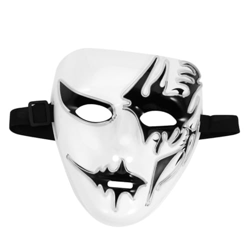 CALLARON Halloween LED Maske Transparent Blau El Leuchtender Vollgesichts Kostüm Party Dekoration Weiches Licht Für Tanzparty Halloween Fest von CALLARON