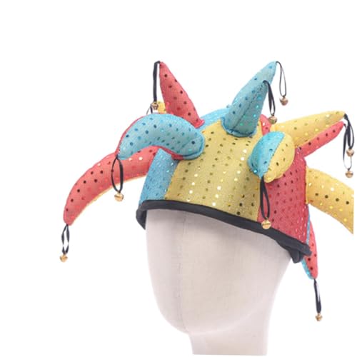 CALLARON Halloween Masquerade Glocken Clownhut Cosplay Hut für Bühnenaufführungen Partykostümzubehör Karneval Deko Bunt CALLARON Halloween Masquerade Glocken Clownhut Cosplay Hut für Bühnenaufführungen Partykostümzubehör Karneval Deko Bunt von CALLARON