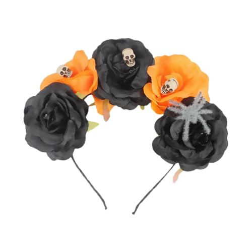 CALLARON Halloween Spinnen Haarband mit Blumen Design Perfektes Kostümzubehör für Halloween Partys und Fotoshootings für Erwachsene Schwarz Orange Farbgestaltung CALLARON Halloween Spinnen Haarband mit Blumen Design Perfektes Kostümzubehör für Halloween Partys und Fotoshootings für Erwachsene Schwarz Orange Farbgestaltung von CALLARON