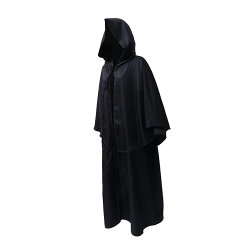 CALLARON Halloween Umhang mit Kapuze Langer Schwarzer Umhang für Erwachsene Bequemes Cosplay Kostüm Unisex Cape für Karneval Langlebiges Material Einfach zu Tragen für Party und Themen CALLARON Halloween Umhang mit Kapuze Langer Schwarzer Umhang für Erwachsene Bequemes Cosplay Kostüm Unisex Cape für Karneval Langlebiges Material Einfach zu Tragen für Party und Themen von CALLARON