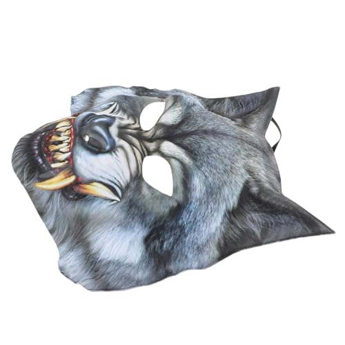 CALLARON Halloween-karnevalsparty-maskerade-eva-halbgesichts-tier-wolf-maske (blutzahn-eva-wolf-maske) Halloween-tiermasken Karnevalsmasken-requisite Wolfskostümmasken Einzigartig Bilden von CALLARON