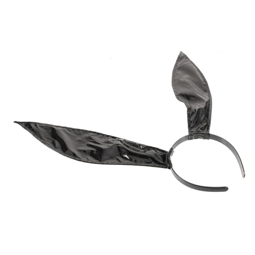 CALLARON Hasenmädchen Stirnband Hasenkostüm Stirnband Haarreifen mit Hasenohren Bunny Hair Accessoires Hasenohren Haarbänder schwarze Hasenohren Kostümzubehör für Hasen Pu von CALLARON