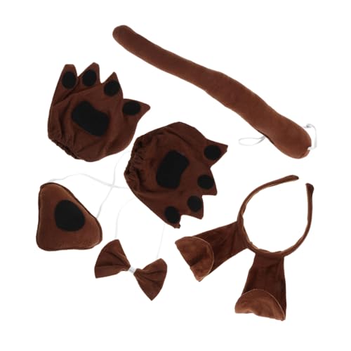 CALLARON Hund Ohren Stirnband Nase Pfotenhandschuhe und Fliege für Rollenspiele und Cosplay Events CALLARON Hund Ohren Stirnband Nase Pfotenhandschuhe und Fliege für Rollenspiele und Cosplay Events von CALLARON