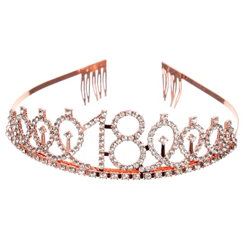 CALLARON Jahre Rhinestone Krone Geburtstagskrone für Partys und Fotoshootings Roségold von CALLARON