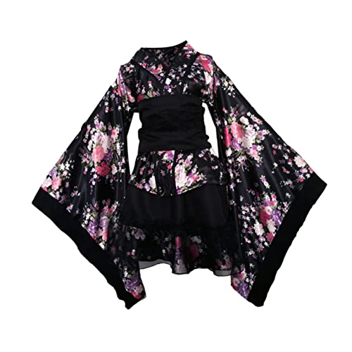CALLARON Japanisches Dienstmädchenkleid Japanische Nachtw?sche Yukata Kostü Kimono-kleider Nachtw?sche Im Japanischen Stil Japanisches Dienstmädchen-outfit Anime-kimono Damen Pirat Geisha von CALLARON