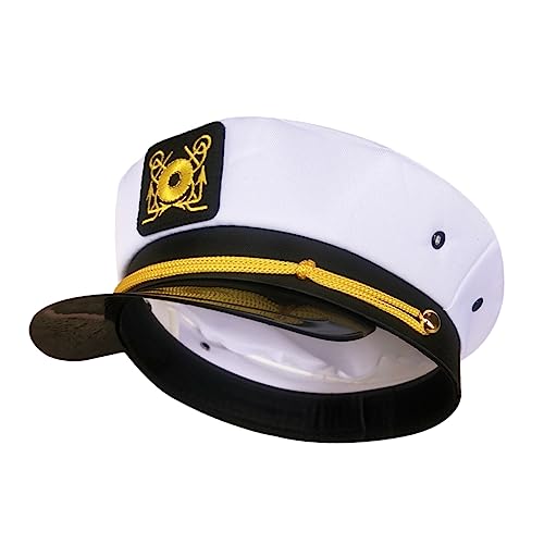 CALLARON Kapitänsmütze für Männer Frauen Verstellbare Hut für Bootfahren für Kostümpartys Cosplay Halloween Langlebiges Polyestermaterial Stylisches Accessoire von CALLARON