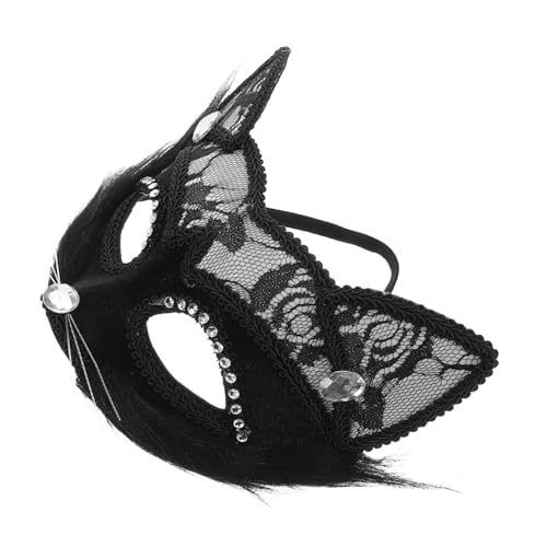 CALLARON Katzenmaske Spitze für Herren und Damen Handgefertigte Maske für Halloween und Maskenball Vielseitiges Kostümzubehör für Festlichkeiten von CALLARON