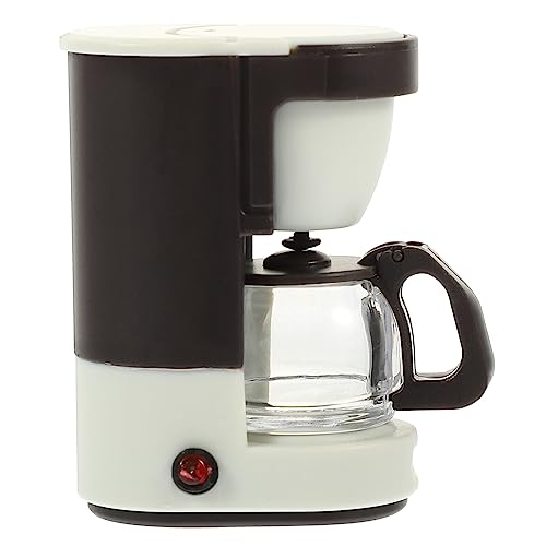 CALLARON Kaffeemaschine Spielküchen-Zubehör Mini-Kaffeemaschine Spielzeug DIY-Puppenhaus Spielhaus Spielset Für Ab 14 Jahren (Beige) von CALLARON