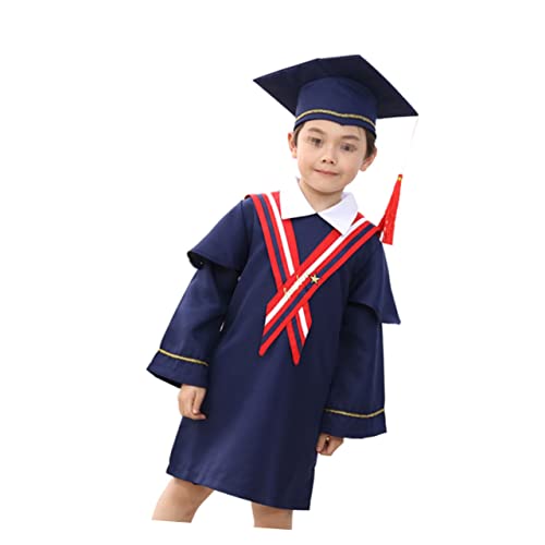 CALLARON Kindergarten Abschlusskleidung Kleinkindmütze Und Kleid Grad Kleid Für Kinder Abschlusskleid Für Kinder Vorschulhut Und Kleid Kinder Abschlusskleid Matt Quaste Männer Und Frauen von CALLARON