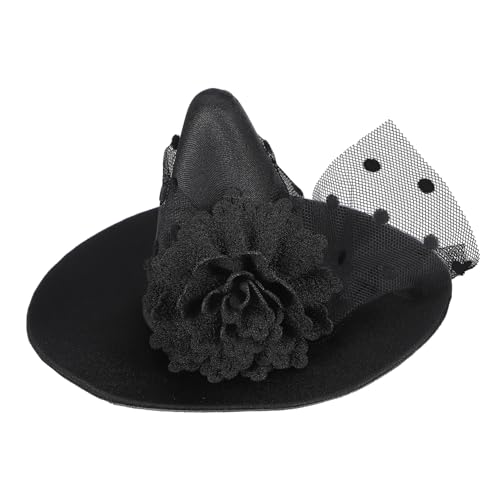 CALLARON Kleiner Halloween Hexenhut aus Mesh für Mini Cosplay Zaubererhut Masquerade Kostüm Zubehör Leichter Party Hexenhut für Karneval und Verkleidung von CALLARON