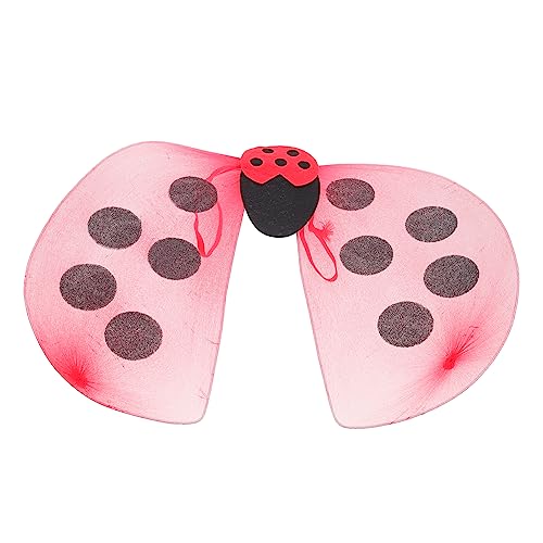 CALLARON Kostüm Ladybug Flügel für Mädchen Bezaubernde für Karneval Halloween und Geburtstagsfeiern Bequemes Kostümzubehör für Zufällige Schultergurtfarbe Zufällige Farbe von CALLARON