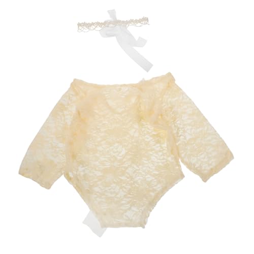 CALLARON Lace Romper mit Perlen Bowknot und Passenden Haarbändern für Mädchen Stilvolles Outfit für Fotoshoot und Besondere Anlässe CALLARON Lace Romper mit Perlen Bowknot und Passenden Haarbändern für Mädchen Stilvolles Outfit für Fotoshoot und Besondere Anlässe von CALLARON