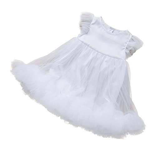 CALLARON Mädchen Tüllkleid für Geburtstagsfeiern Kostüm für Mädchen Prinzessinnenkleid für Partys und Fotoshootings Weiß Jahre von CALLARON