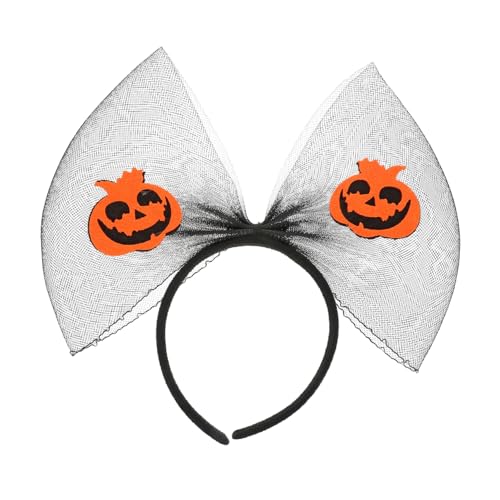 CALLARON Mesh Bow Knot Haarband mit Kürbis Süßes Halloween Stirnband für Erwachsene Accessoire für Kostümpartys und Festivals von CALLARON