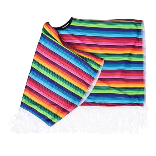 CALLARON Mexikanisches Kostüm Cape für Halloween Buntes Cosplay Umhang für Rollenspiele für Partys und Kreative Aktivitäten Leicht und Atmungsaktiv von CALLARON