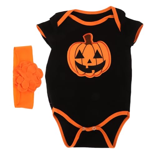 CALLARON Neugeborenes Halloween Kürbis Kostüm Set mit Stirnband Teiliges Outfit für Junge Mädchen Kurzer Ärmel für Herbst Süßes Design für Erste Halloween Orangefarbenes Bodysuit CALLARON Neugeborenes Halloween Kürbis Kostüm Set mit Stirnband Teiliges Outfit für Junge Mädchen Kurzer Ärmel für Herbst Süßes Design für Erste Halloween Orangefarbenes Bodysuit von CALLARON