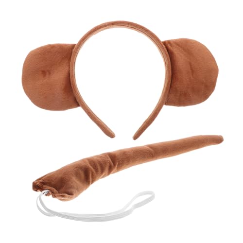 CALLARON Niedliches Affenohren Stirnband mit Set Flexibles Spa Haarband für Gesichtsreinigung Leichter Waschbarer für Familie Party Cosplay und Kreative Verkleidung von CALLARON