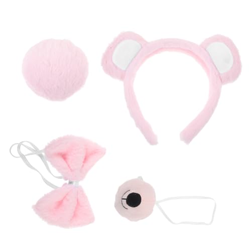 CALLARON Niedliches Bärenkostüm Zubehör Set Tierohren Stirnband Fliege Nase für Mädchen Cosplay Kostüm Party Halloween Karneval Verkleidung von CALLARON