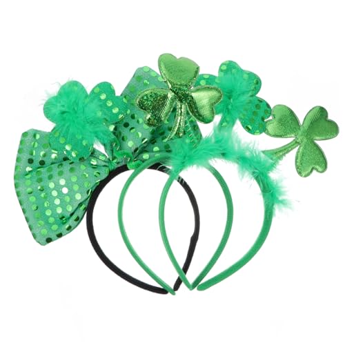 CALLARON Patrick's Day Haarbänder mit Pailletten und Schleife Grünes Kleeblatt Haarschmuck für für Partys und Besondere Anlässe von CALLARON