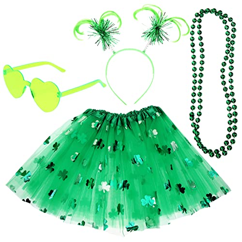 CALLARON Patrick's Day Kostüm Kleeblatt Tutu Rock Halskette Partyzubehör Universalgröße Festliche Verkleidung für Feier und Fotorequisiten CALLARON Patrick's Day Kostüm Kleeblatt Tutu Rock Halskette Partyzubehör Universalgröße Festliche Verkleidung für Feier und Fotorequisiten von CALLARON