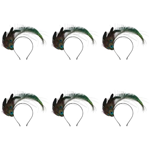 CALLARON Pfau Haarband für Damen Haarschmuck Pfau Damen Pfauenfeder-Kopfschmuck 6Er-Set Pfau Haarschmuck Karnevalsfeder-Haarband Maskeradekostüm Haarreif für Halloween Hochzeit CALLARON Pfau Haarband für Damen Haarschmuck Pfau Damen Pfauenfeder-Kopfschmuck 6Er-Set Pfau Haarschmuck Karnevalsfeder-Haarband Maskeradekostüm Haarreif für Halloween Hochzeit von CALLARON