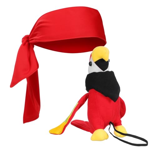 CALLARON Piratenkostüm Zubehör Teiliges mit Leichter Plüsch Schulter Deko und Schwarzem sowie Roter Piraten Bandana für Halloween Karneval Party Cosplay CALLARON Piratenkostüm Zubehör Teiliges mit Leichter Plüsch Schulter Deko und Schwarzem sowie Roter Piraten Bandana für Halloween Karneval Party Cosplay von CALLARON