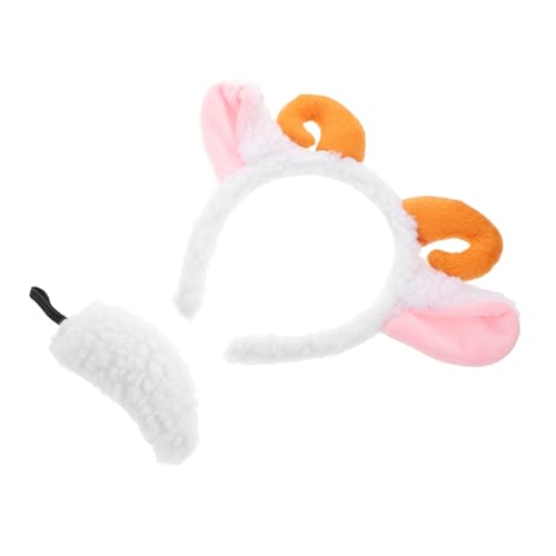 CALLARON Plüsch Schafhorn Stirnband Set Süßes Lamm Haarband Bequemes Tierkostüm Zubehör für Mädchen Robustes Kopfband für Tierpartys Cosplay Events und Festliche Anlässe von CALLARON