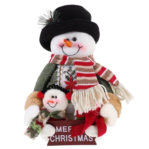 CALLARON Plüsch-Schneemann-Puppe – Weihnachts-Plüsch-Schneemann Flauschige Cartoon-Schneemann-Plüschpuppe 10 Zoll Handgefertigte Tischdekoration Stoffhandwerksdekor von CALLARON