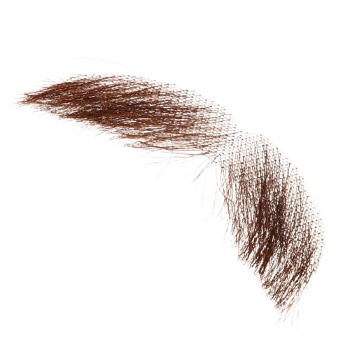 CALLARON Realistische Fake-Schnurrbart Männer Mustache Braunes Echt-Haar Kostüm Zubehör für Halloween Cosplay Bühne Theater Party Leicht Anzuwenden Und Entfernen Komfortabel von CALLARON