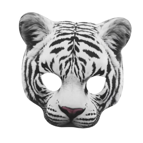 CALLARON Realistische Tiger Halbgesichtsmaske aus EVA Atmungsaktiv und Langlebig für Karneval Halloween und Cosplay Partys Bequemes Tierkostüm-accessoire für Fasching und Maskerade von CALLARON
