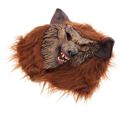 CALLARON Realistische Werwolfmaske Vinyl Vollmaske für Halloween Cosplay Kostümpartys Verstellbar Langlebig und Leicht zu Reinigen Kostümzubehör für Gruselige Events von CALLARON