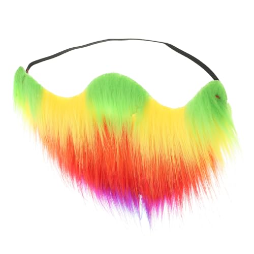 CALLARON Realistischer Bunter Regenbogen Schnurrbart mit Elastischem Band Ergonomisch Geformt Komfortabel und Hautfreundlich als Party und Karnevalsaccessoire für Besondere Anlässe von CALLARON