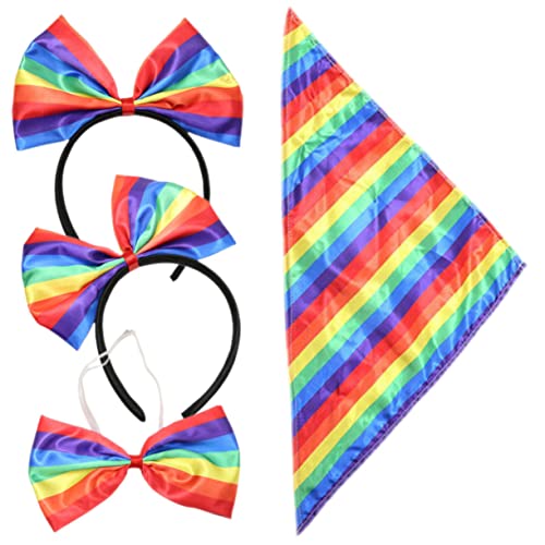 CALLARON Regenbogen Stirnband Set mit Vorgebundenen Fliegen Dreiecks Bandana und Party Dekoration für Pride Events Teiliges Set mit Bunten Accessoires für Unvergessliche Feiern CALLARON Regenbogen Stirnband Set mit Vorgebundenen Fliegen Dreiecks Bandana und Party Dekoration für Pride Events Teiliges Set mit Bunten Accessoires für Unvergessliche Feiern von CALLARON