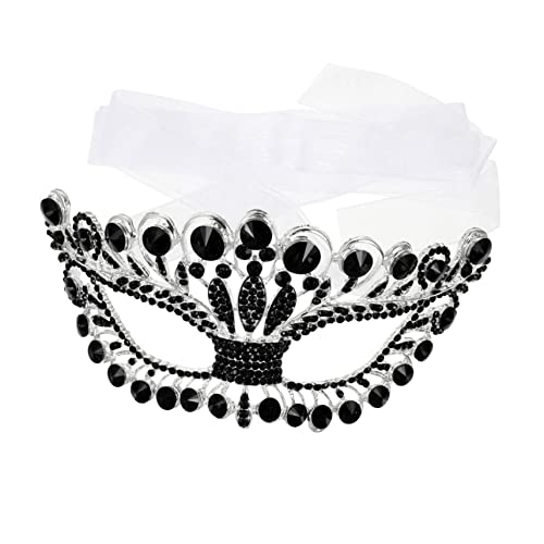 CALLARON Rhinestone Halbgesichtsmaske für Halloween Glamouröse Maske für Kostümpartys Tanzveranstaltungen und Karneval Langlebigem Legierungsmaterial Gefertigt für Unvergessliche Auftritte von CALLARON