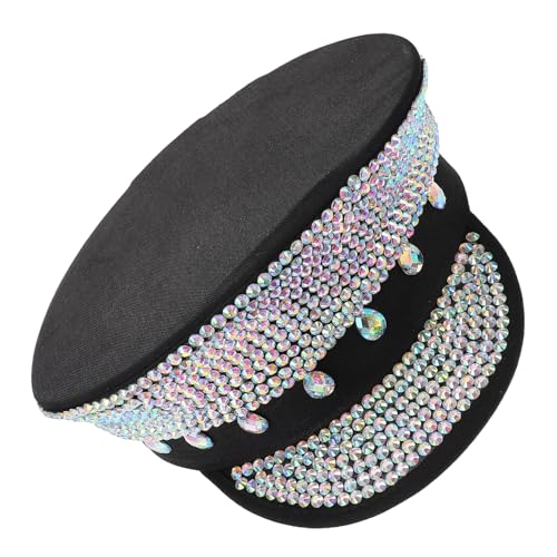 CALLARON Rhinestone Kapitänsmütze für Cosplay und Partys Matrosenmütze mit Strass Kostümzubehör für Damen und Herren für Nautische Themen Events und Karneval von CALLARON