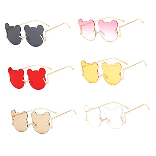 CALLARON Rimless Bear Shaped Sunglasses Mit Goldenem Rahmen Und Pinken Gläsern Kreative Partybrille Für Fotorequisiten Und Spaß Feiern CALLARON Rimless Bear Shaped Sunglasses Mit Goldenem Rahmen Und Pinken Gläsern Kreative Partybrille Für Fotorequisiten Und Spaß Feiern von CALLARON