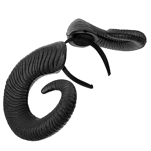 CALLARON Schwarzes Hörner Stirnband Halloween Kopfschmuck für Erwachsene Party Cosplay Tag der Toten Festlicher Haarreif für Fotos und Kostümveranstaltungen von CALLARON