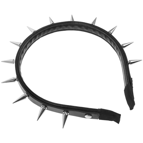 CALLARON Schwarzes Stirnband Mit Stacheln Festival-Stirnband Gothic- Mit Stacheliger Niete Gothic-Kronen-Spike- Kostüm-Party-Zubehör Für Frauen Und Mädchen von CALLARON